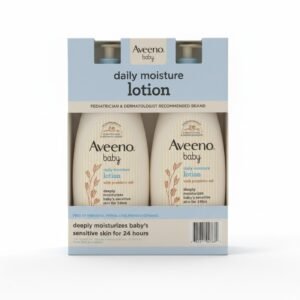 Aveeno Baby Daily Moisture Lotion Twin Pack – 2 × 532ml — baby care available at Kendera Skincare & Cosmetics, Enugu
