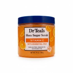 Dr Teal's Shea Sugar Scrub Vitamin C — 538g — skincare available at Kendera Skincare & Cosmetics, Enugu