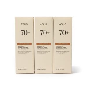 Anua Rice 70 Glow Milky Toner — 250ml — skincare available at Kendera Skincare & Cosmetics, Enugu