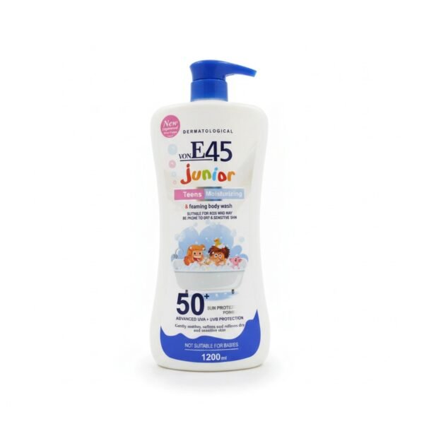 von E45 Junior Teens Moisturizing & Foaming Body Wash SPF 50+ — 1200ml