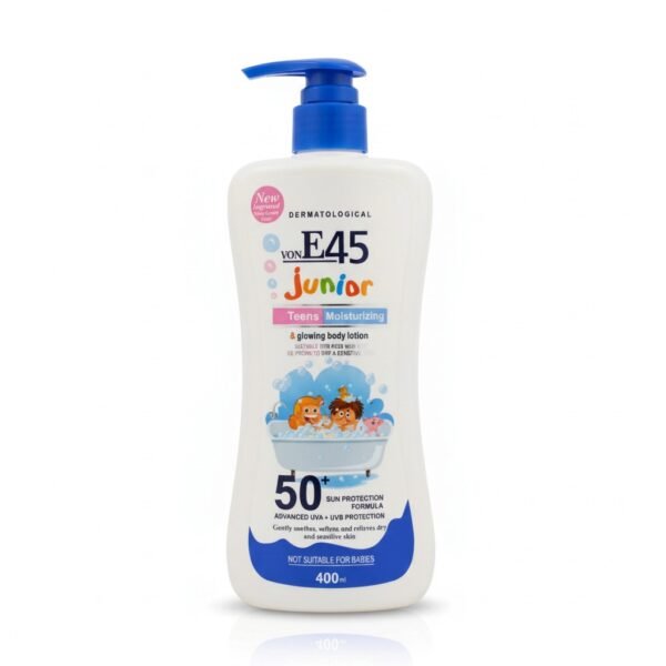 von E45 Junior Teens Glowing Body Lotion SPF 50+ — 400ml