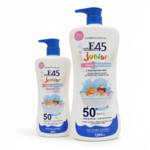 von E45 Junior Teens Moisturizing & Foaming Body Wash SPF 50+ — 1200ml