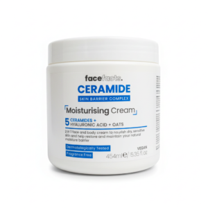 Face Facts Ceramide Skin Barrier Complex Moisturising Cream — 454ml — skincare available at Kendera Skincare & Cosmetics, Enugu