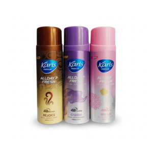 Karis Premium All Day Fresh Body Deodorant Collection — 200ml — fragrance available at Kendera Skincare & Cosmetics, Enugu