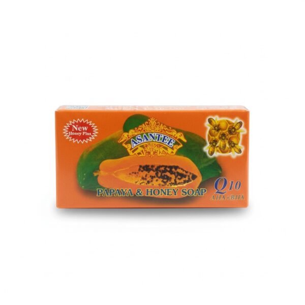 Asantee Papaya & Honey Soap with Q10, AHA & BHA — 125g